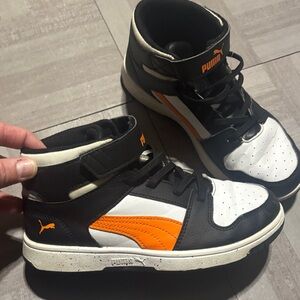 Puma Kids Sneakers - Black, White, and Orange
